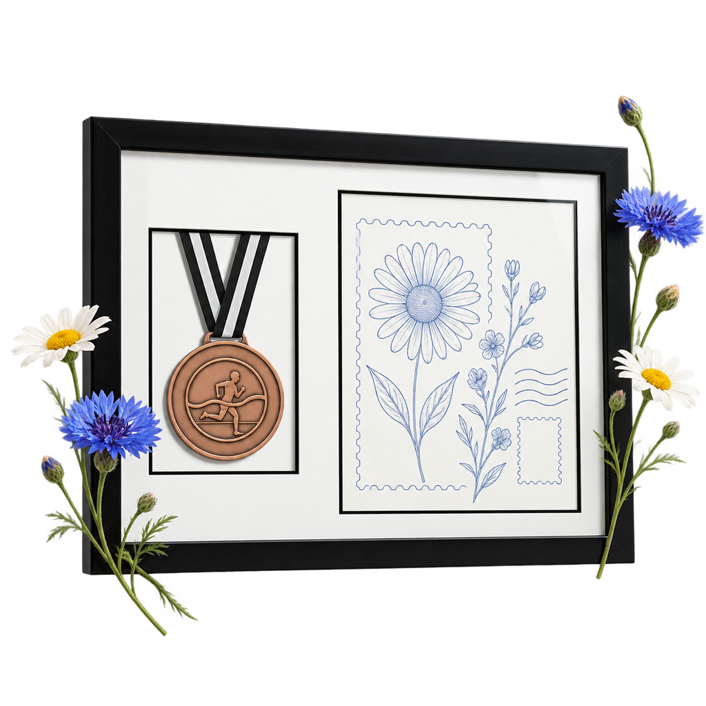 Medal Frame, a display piece for a name, image or message