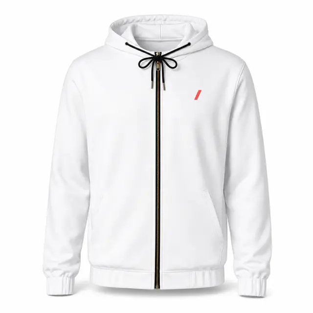 Print-on-demand men's polyester blend zip hoodie - regular fit, hooded neckline, long sleeves