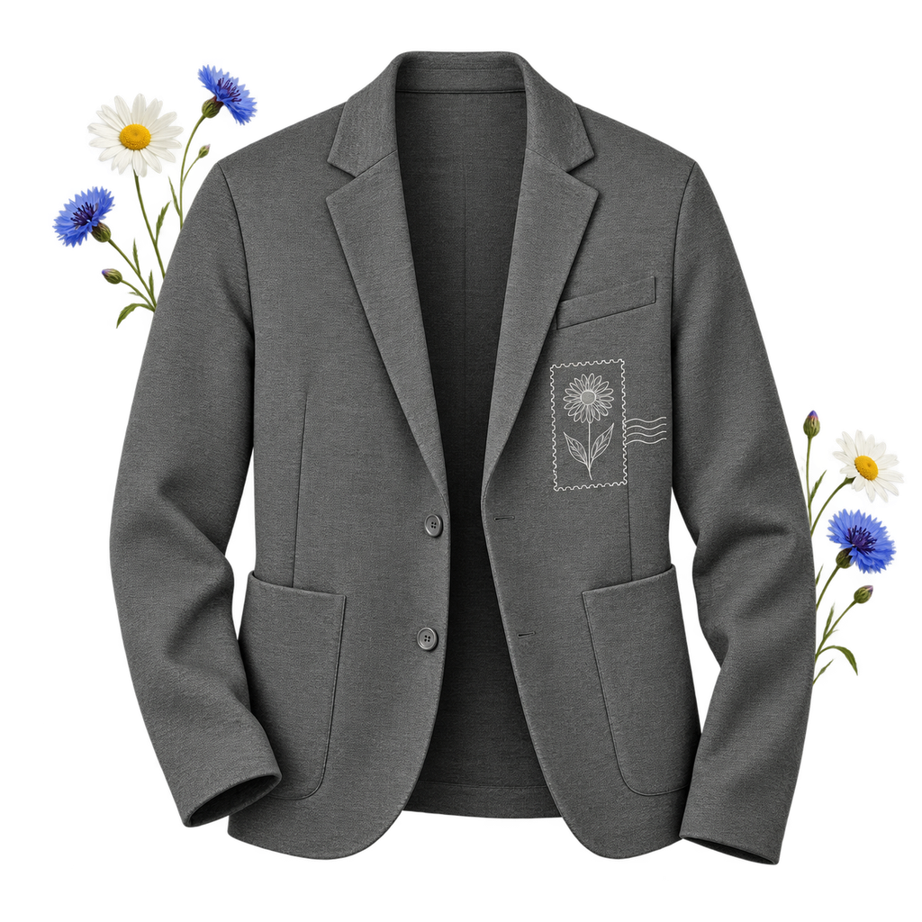 Mercer+Mettle MM3030 Relaxed Knit Blazer — modern-fit long-sleeve jacket in 9.1 oz double-knit pique
