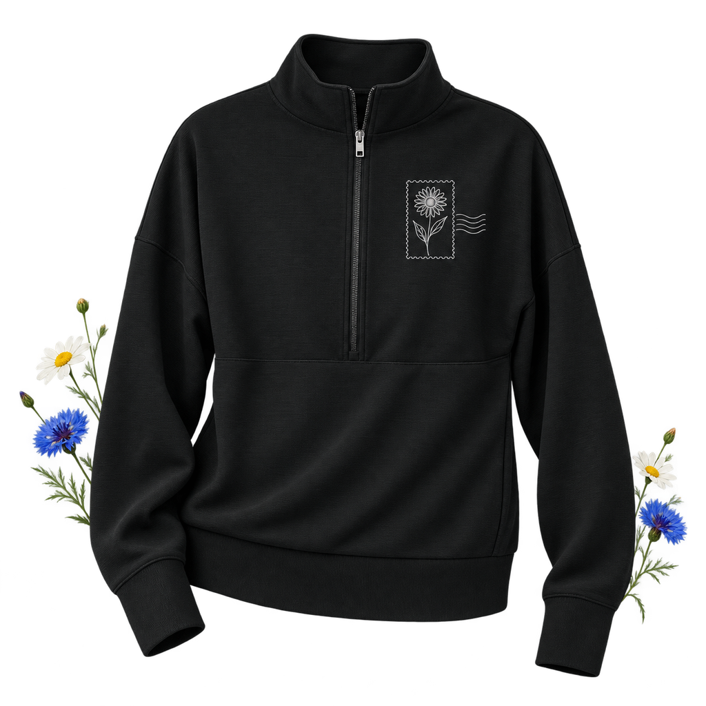 Mercer+Mettle MM3041 Women's Linear Texture Quarter-Zip — drop-shoulder long-sleeve pullover in 9.7 oz ottoman knit