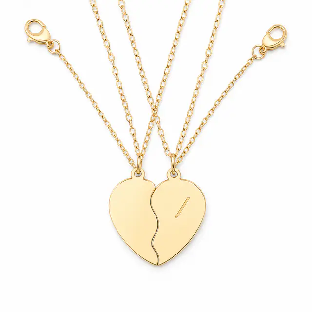 Break Apart Heart Necklace Set