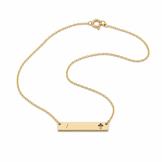 Cutout Cross Bar Necklace