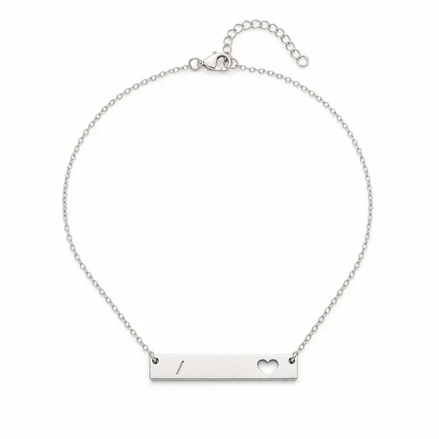Cutout Heart Bar Necklace