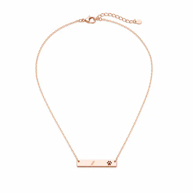 Cutout Paw Bar Necklace