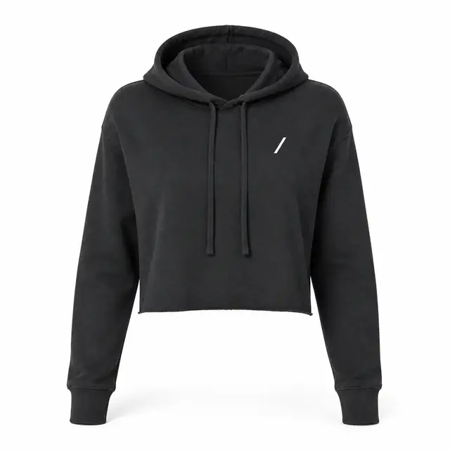 Next Level 9384 Women's Laguna Sueded Raw Edge Crop Hoodie