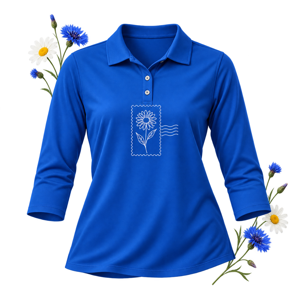 Paragon 120 Women's Lady Palm Three-Quarter Sleeve Polo with a polo collar and three-quarter sleeves