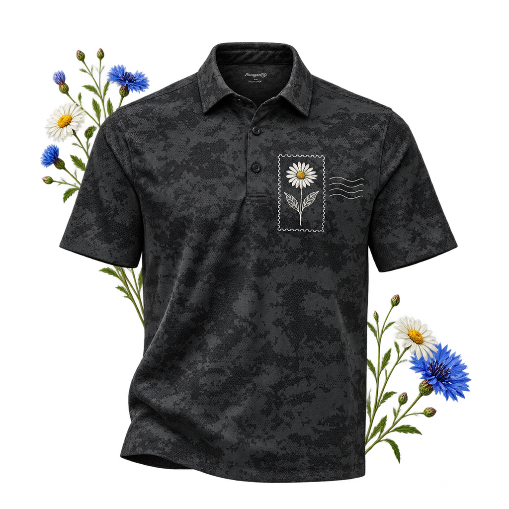 Paragon 171 Men's Monterey Printed Polo — 100% microfiber performance polyester interlock, 5 oz fabric weight