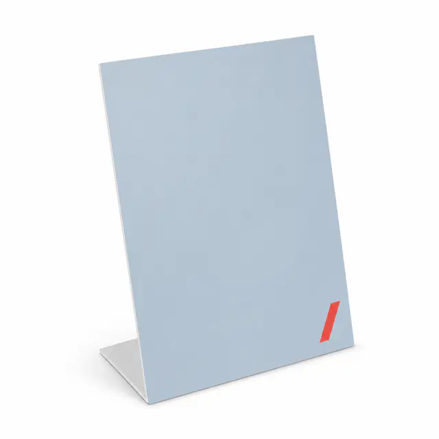 Print-on-demand pedestal sign — freestanding plastic display with custom digital print