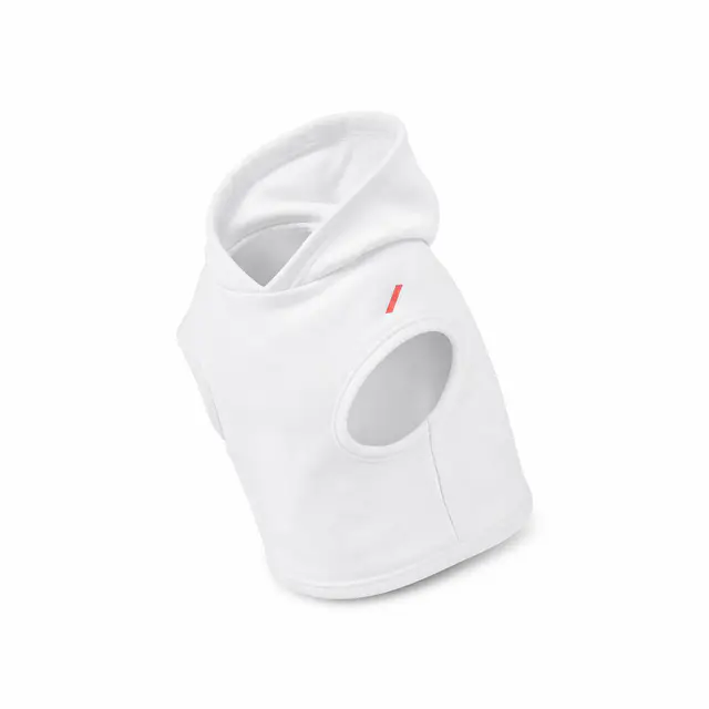 Print-on-demand pet hoodie — polyester all-over sublimation print, full garment coverage for dogs
