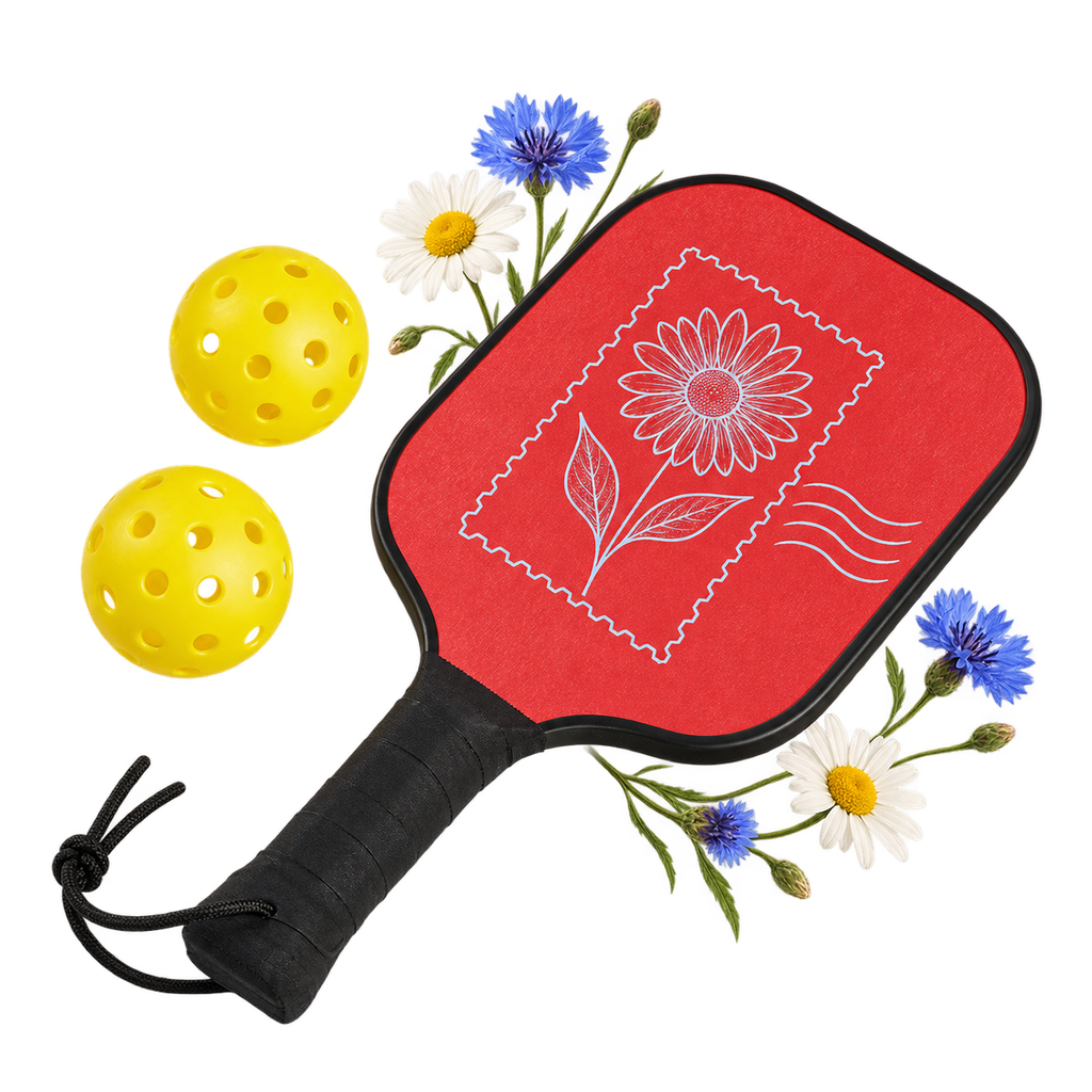 Pickleball Paddle, a paddle with a broad face and handle