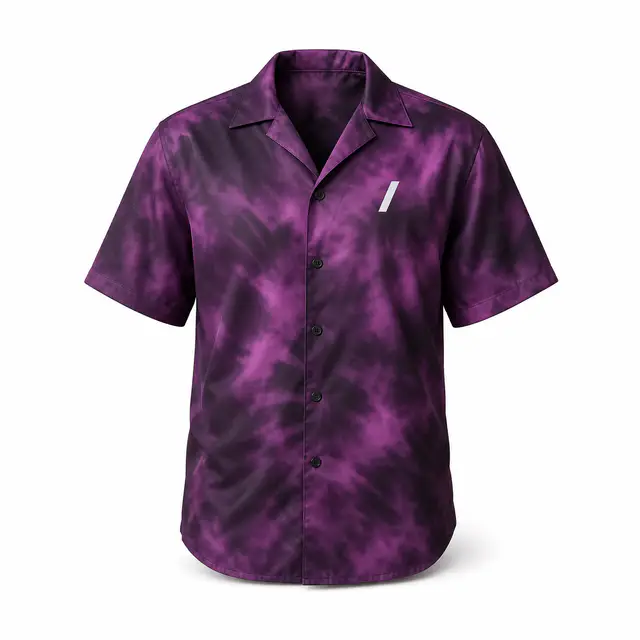 Polyester Blend Button-Down Shirt