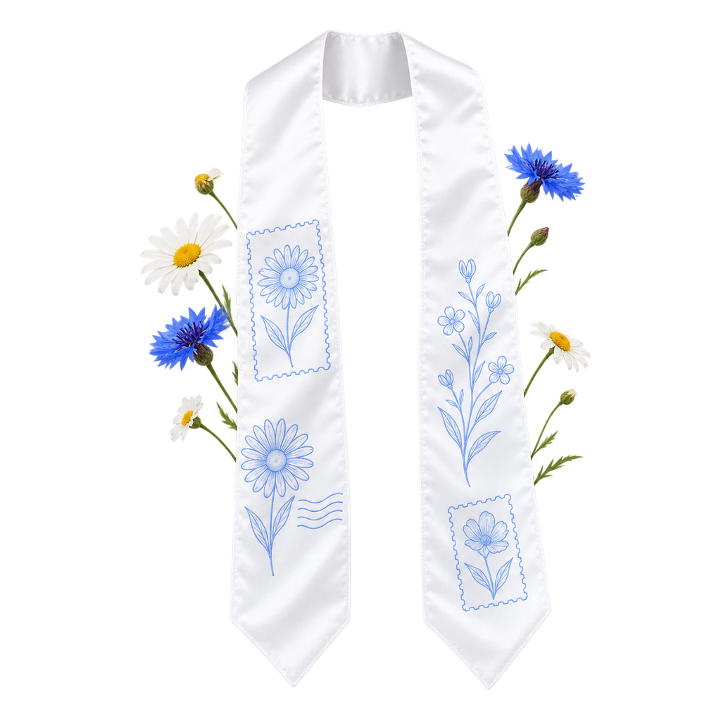 Polyester Blend Graduation Stole in a stole shape, showing its stole format