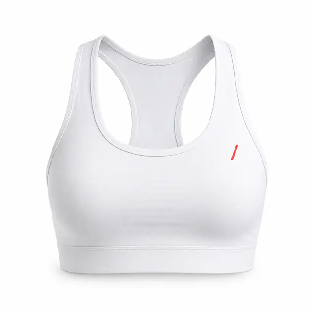 Print-on-demand polyester blend sports bra - scoop neck, sleeveless cut, material not listed