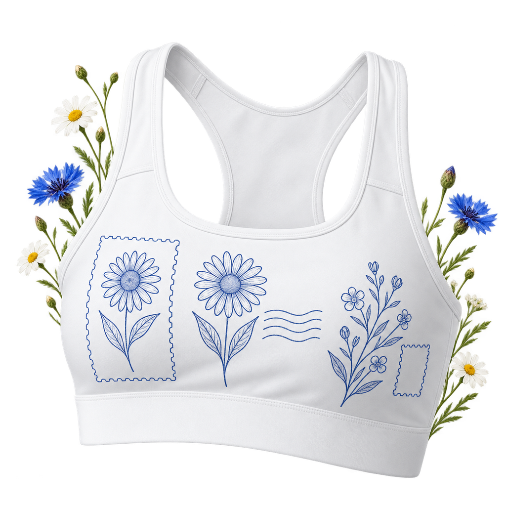 Polyester Blend Sports Bra with a sleeveless cut and a scoop neckline