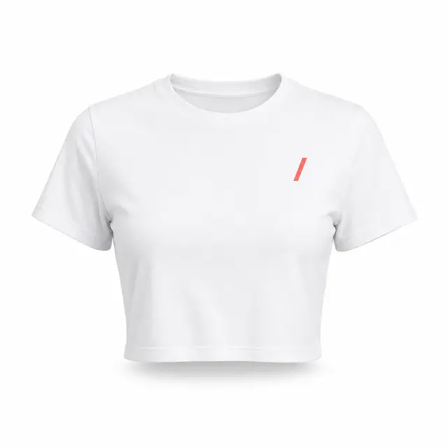 Print-on-demand polyester crop top - 100% polyester material type, crew neckline, short sleeves