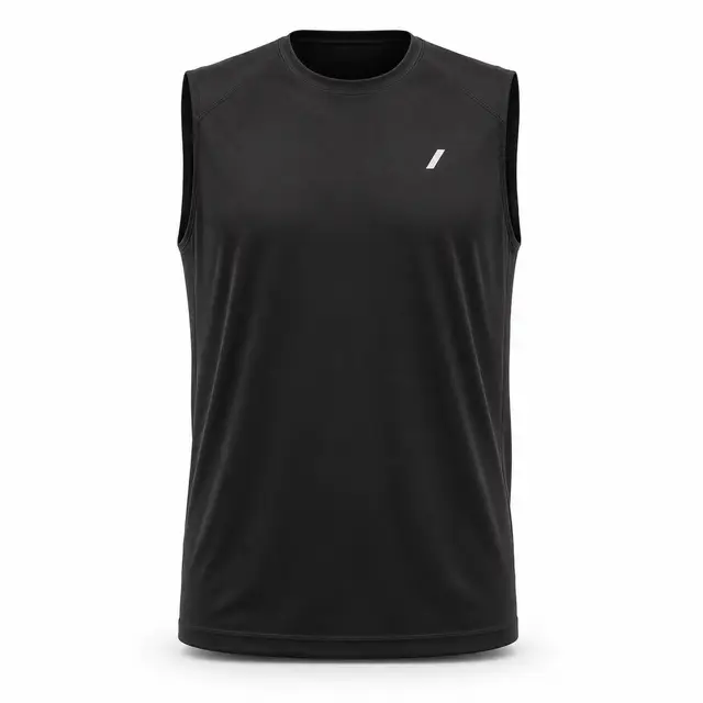 Print-on-demand polyester sleeveless performance tee - 100% polyester material type, regular fit, crew neckline