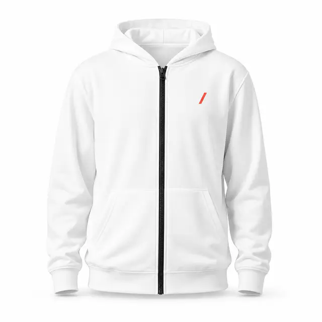 Print-on-demand 100% polyester full-zip hoodie