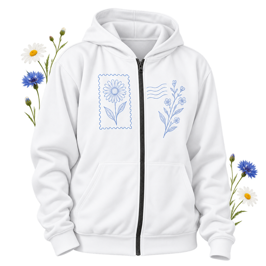 Polyester Zip Hoodie with long sleeves and a hood, showing its zip hoodie format