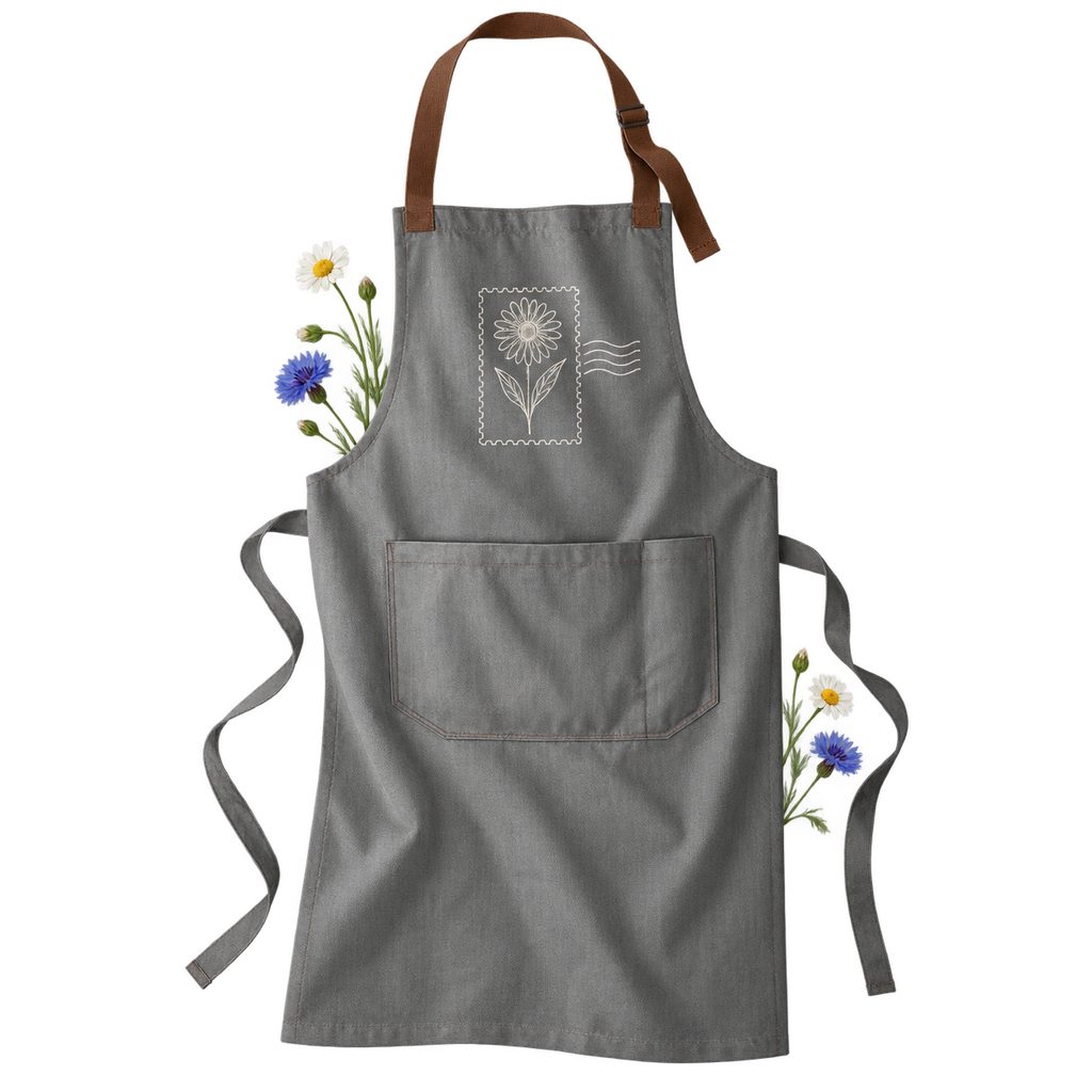 Port Authority A800 Market Full-Length Bib Apron with a webbing neck strap, patch and pen pockets