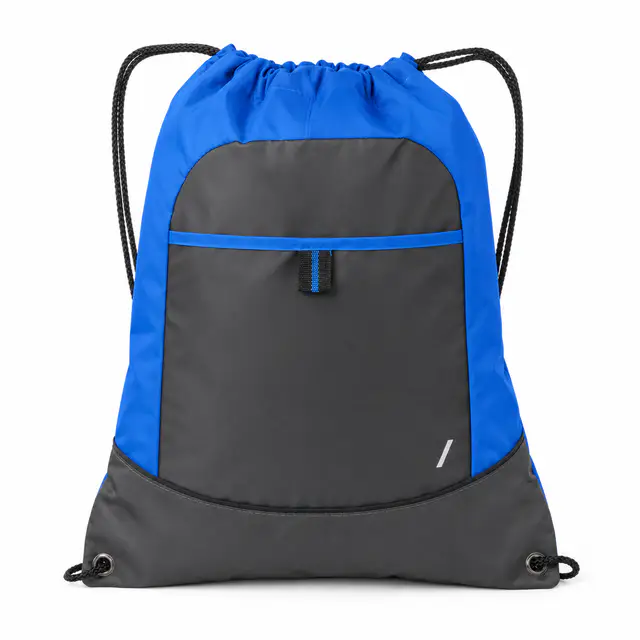 Port Authority BG611 Pocket Cinch Pack — 210D polyester, 17.25 x 14 inches, drawstring closure