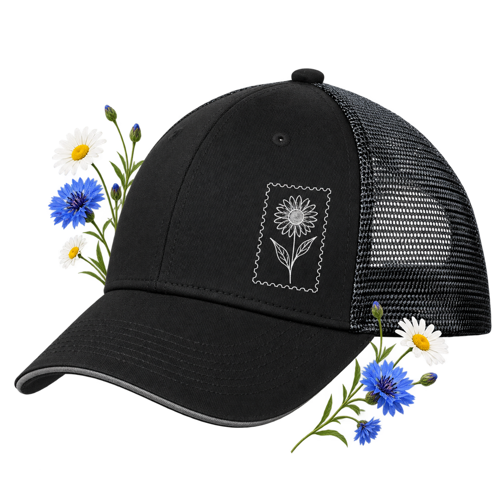 Port Authority C818 Double Mesh Snapback Sandwich Bill Cap — structured mid-profile crown