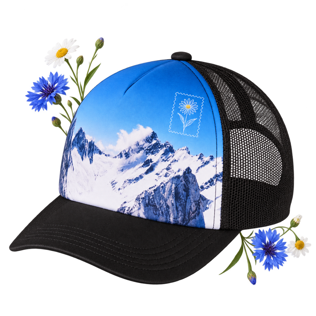 Port Authority C950 Photo Real Snapback Trucker Cap with a photo-print foam front and polyester mesh panels