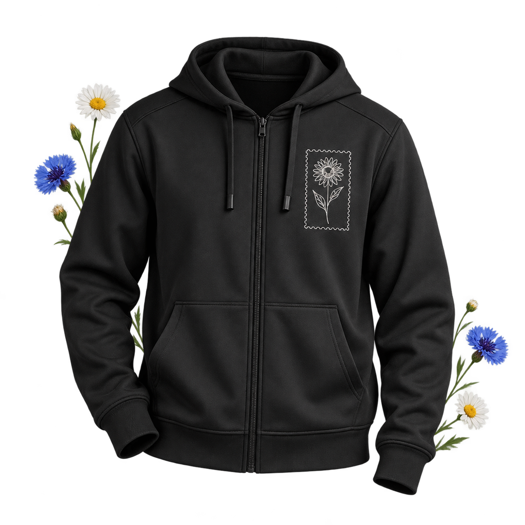 Port Authority F814 Smooth Fleece Hooded Jacket with a full-zip front, three-panel hood and zip-through collar