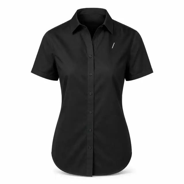 Port Authority L664 Women's SuperPro Twill Shirt — 3.4 oz cotton/poly, slim fit, short sleeve, embroidery ready