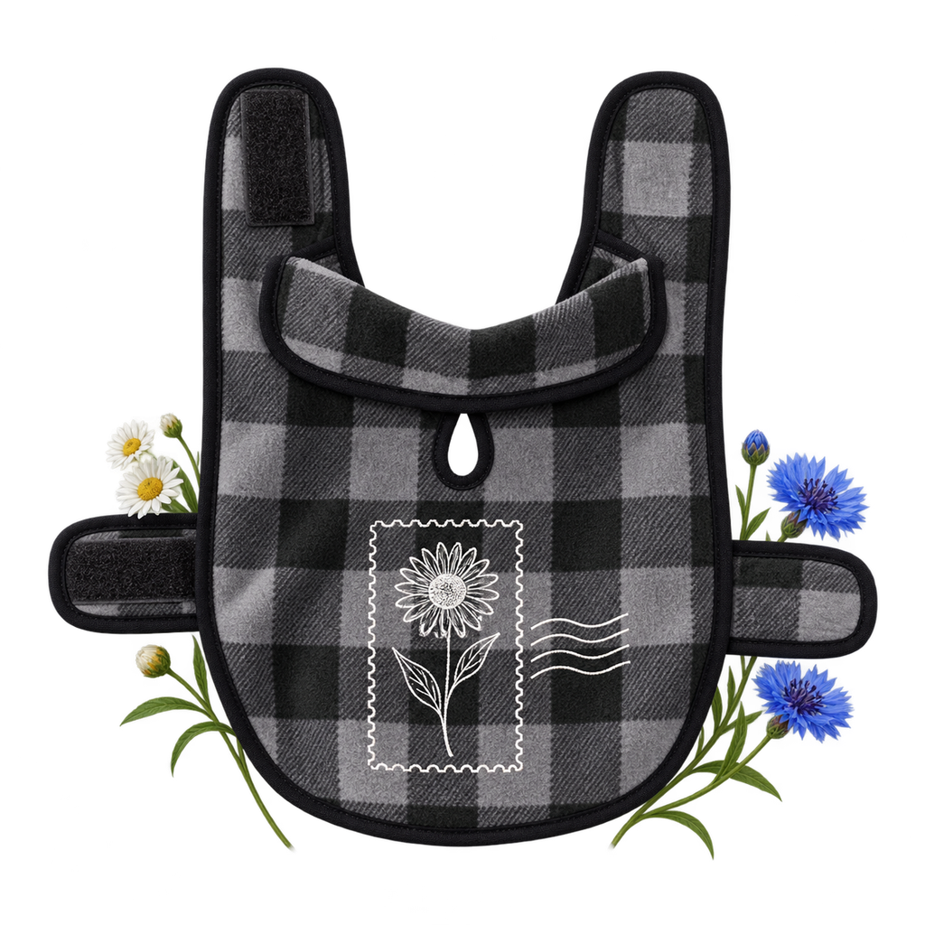 Port Authority PE100 Pet Fleece Jacket with a fold-down collar and adjustable neck and chest straps