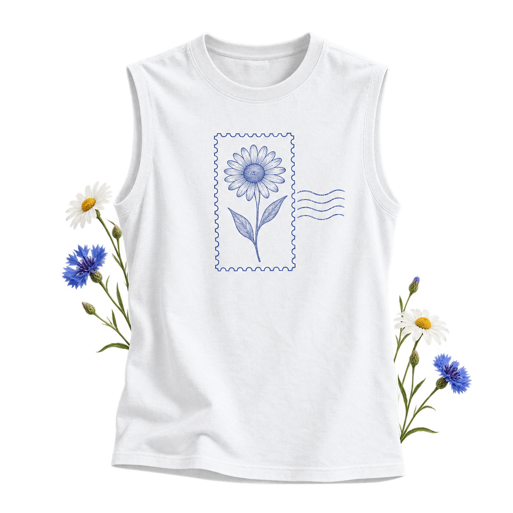 PC54SL Core Cotton Sleeveless Tee with a classic fit and a tear-away label