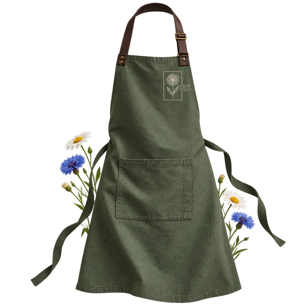 Premier PR144 Annex Oxford Bib Apron — cotton Oxford weave with faux-leather neckband and centre pocket