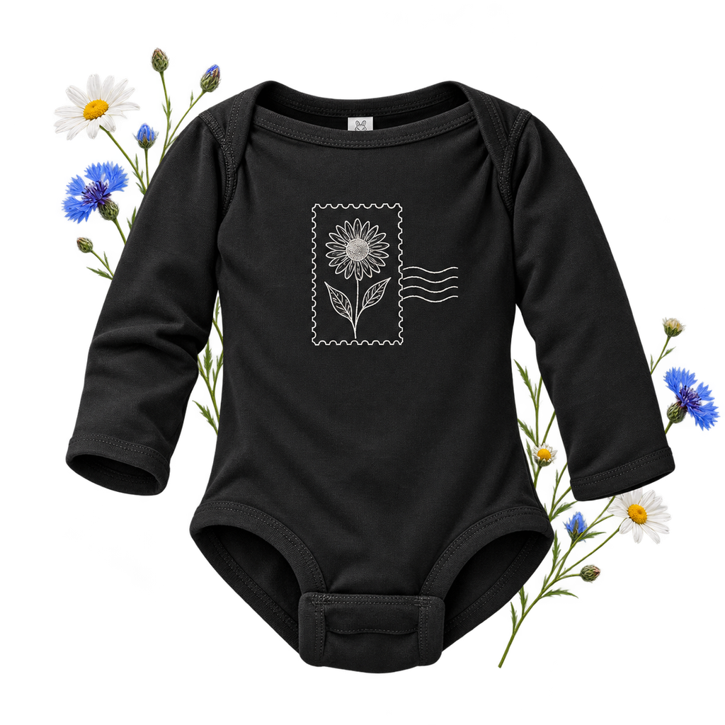 Rabbit Skins 4421 infant unisex bodysuit — lap-shoulder neckline, long sleeves and side-seamed construction