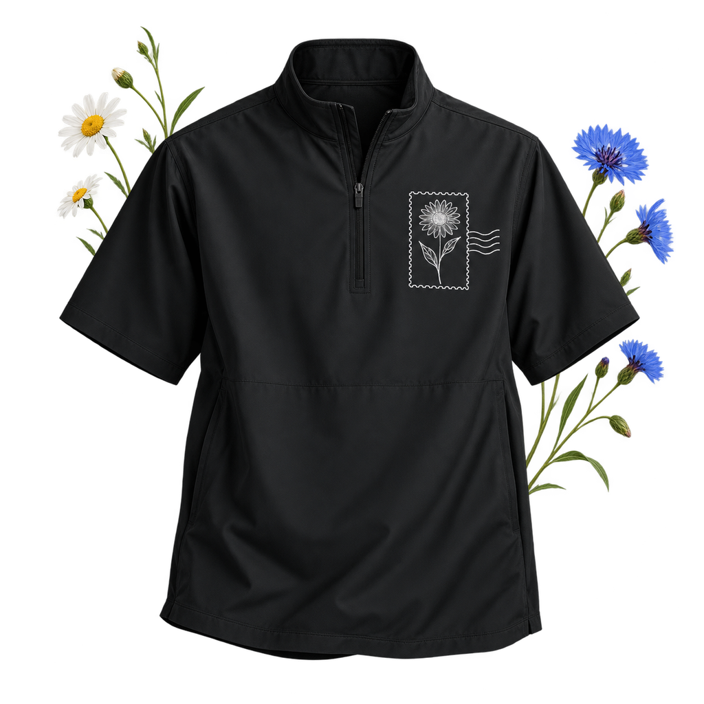Richardson RA7400SSQ Barrage Wind Shirt with short sleeves, collar and polyester/spandex fabric