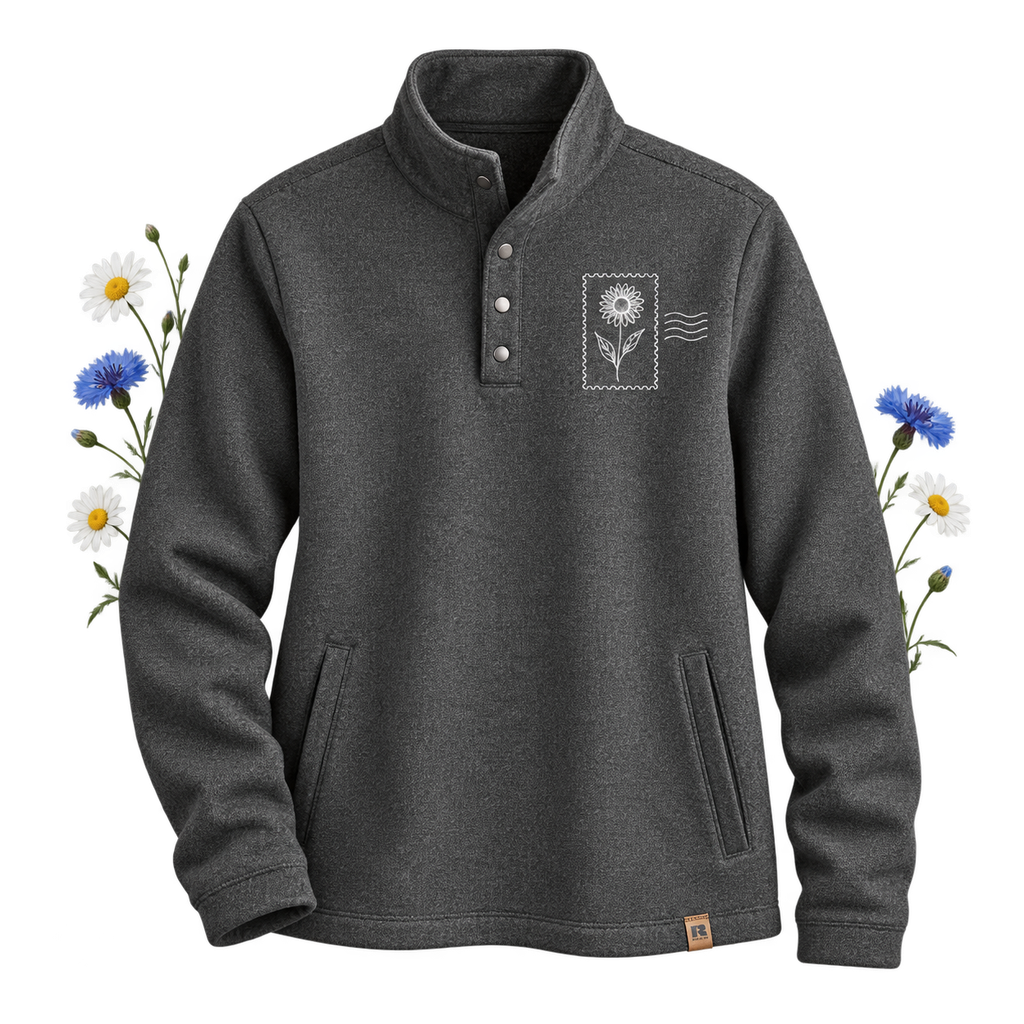 Russell Outdoors RU551 Basin Snap Pullover with a quarter-length snap opening