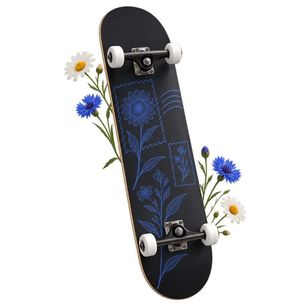 Skateboard, a skateboard deck for a graphic design