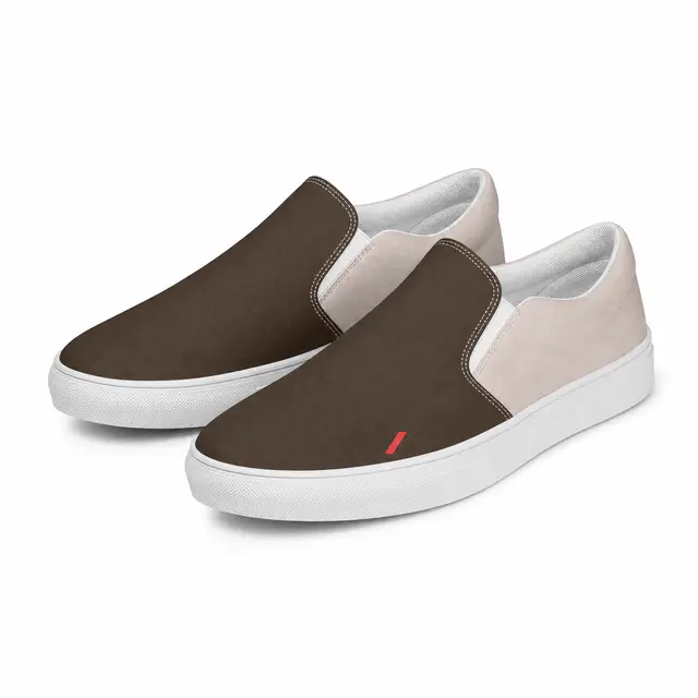 Print-on-demand slip-on canvas sneaker - polyester material field, slip-on canvas product name