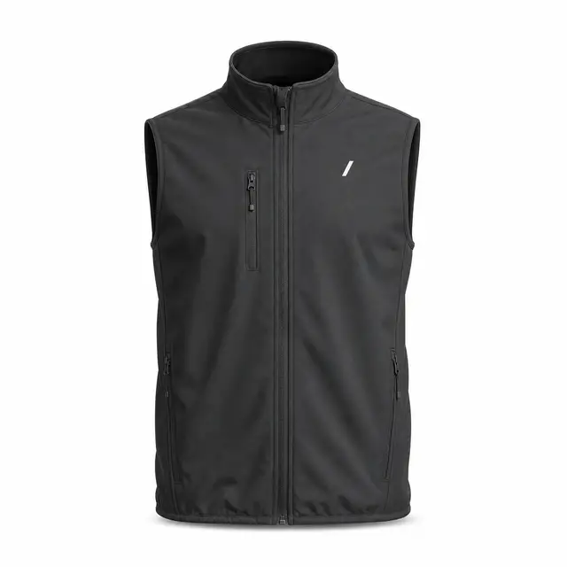 SOL'S 03825 Falcon BW Men Softshell Vest — 270 GSM recycled polyester-elastane softshell, fleece-lined