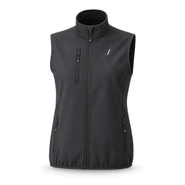 SOL'S 03826 Falcon BW Women Softshell Vest — 270 GSM recycled polyester-elastane softshell, slim fit