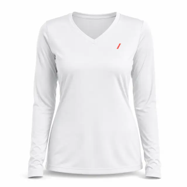 Sport-Tek LST353LS Ladies Long Sleeve PosiCharge V-Neck Tee — 3.8 oz polyester interlock, slim