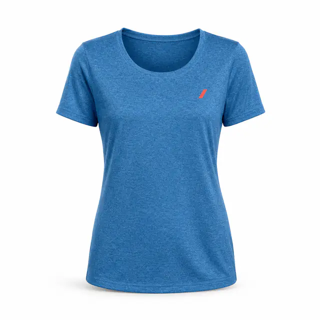 Sport-Tek LST360 Ladies Heather Contender Scoop Neck Tee — 3.8 oz polyester jersey, slim fit