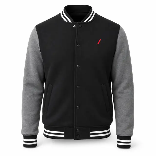 Sport-Tek ST270 Fleece Letterman Jacket — 9 oz combed ring-spun cotton-poly, snap front