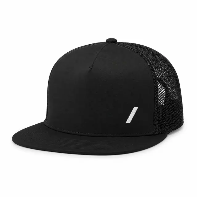 Sport-Tek STC38 5-Panel Classic Trucker Cap — 60/40 cotton/poly, mesh back, curved brim