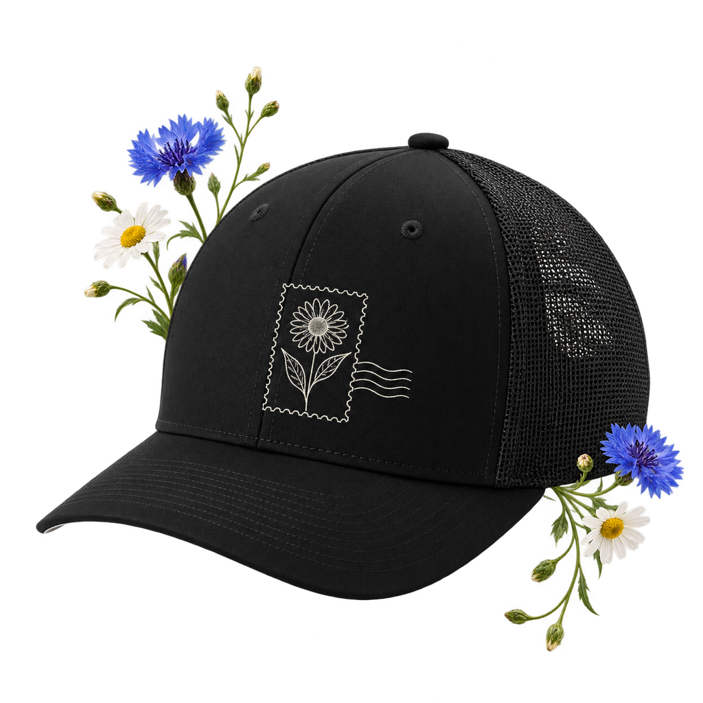 Sport-Tek STC60 with a structured and mid-profile crown and curved brim