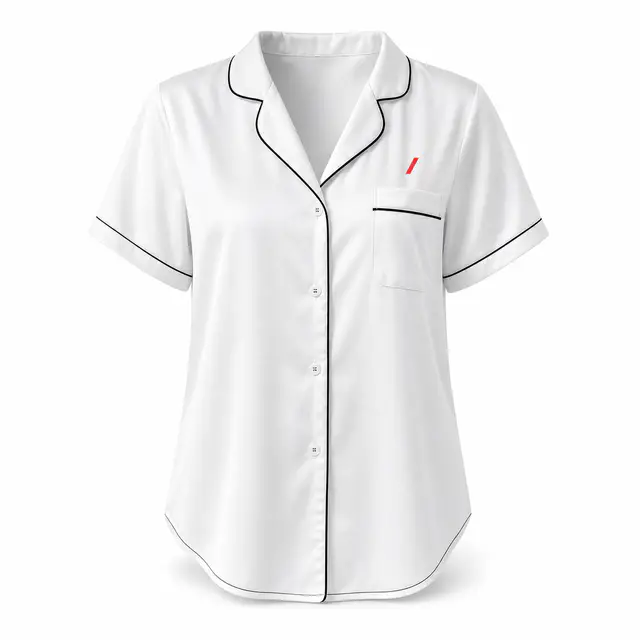 Sublicolor PC002 Women's Short Sleeve Pajama Top — 100% polyester, crew neck