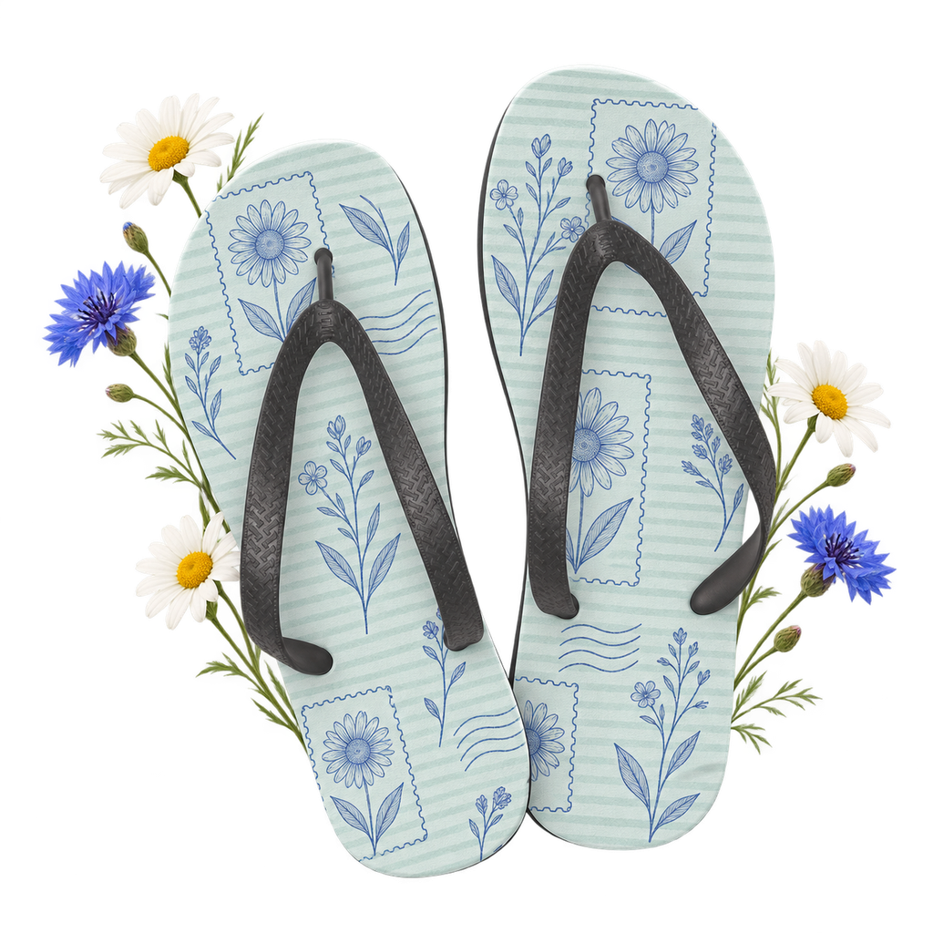 Sublimation Flip Flops, open footwear shaped around the foot