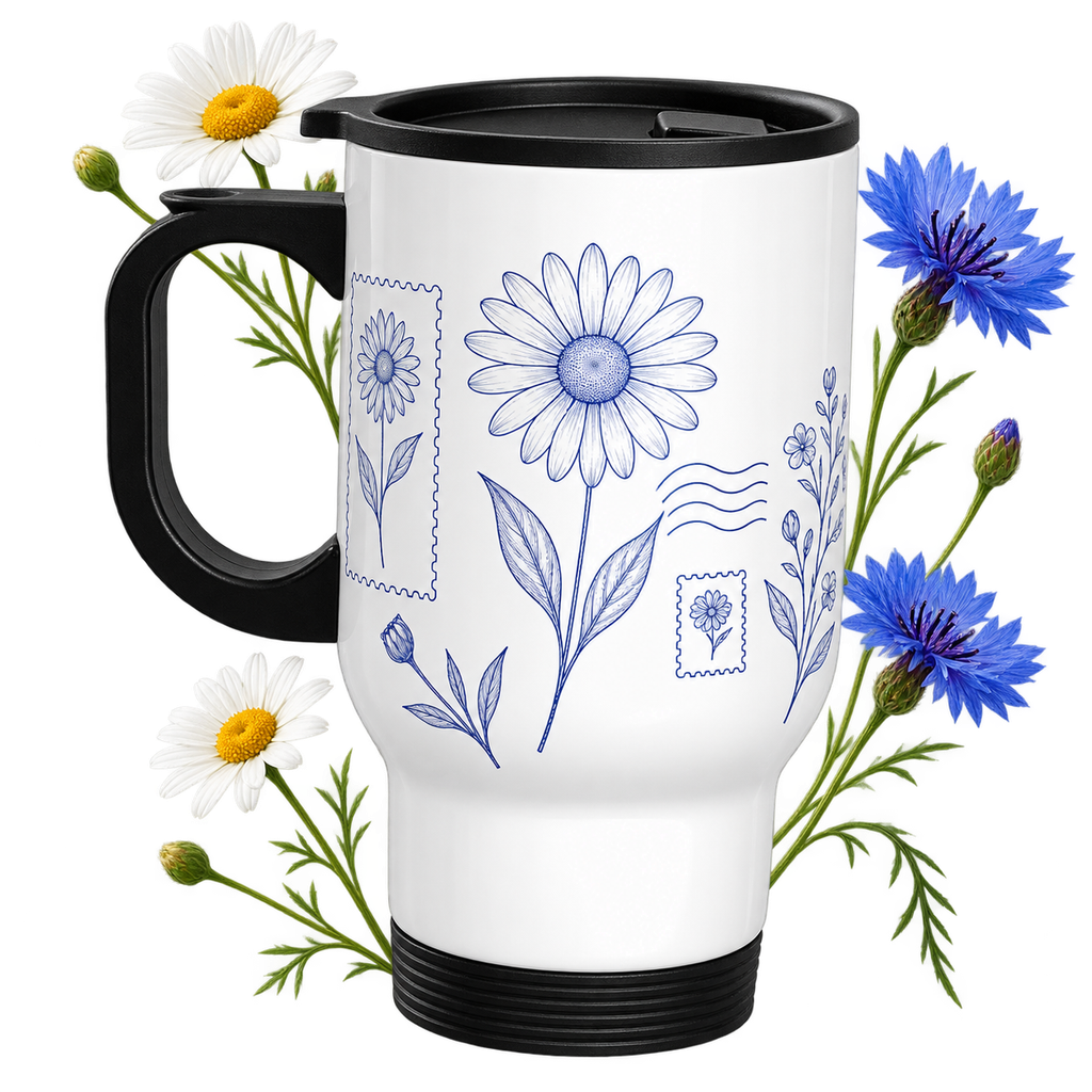Stainless steel travel mug with a nominal 14oz capacity