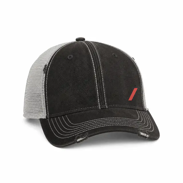 Valucap 3150 Dirty-Washed Mesh Cap — unstructured 6-panel low-profile crown with pre-curved bill