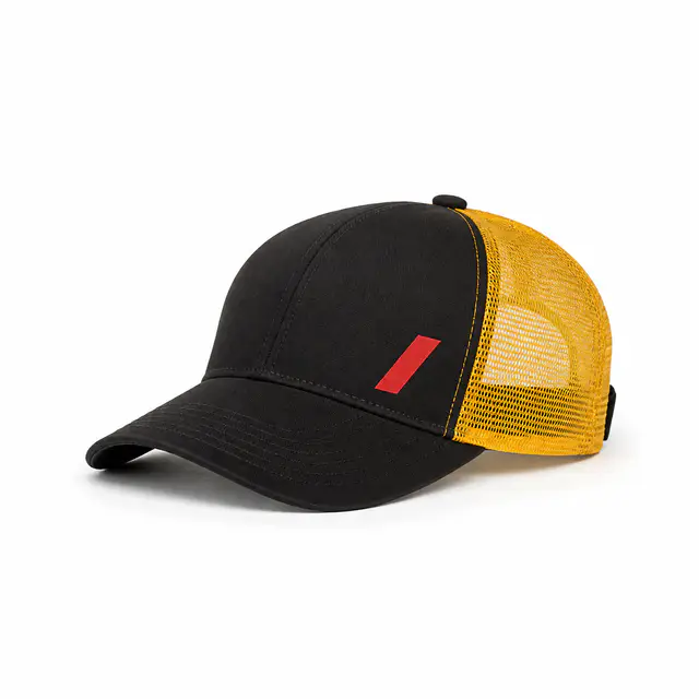 Valucap AH80 Washed Trucker Cap — structured 6-panel mid-profile crown with pre-curved bill
