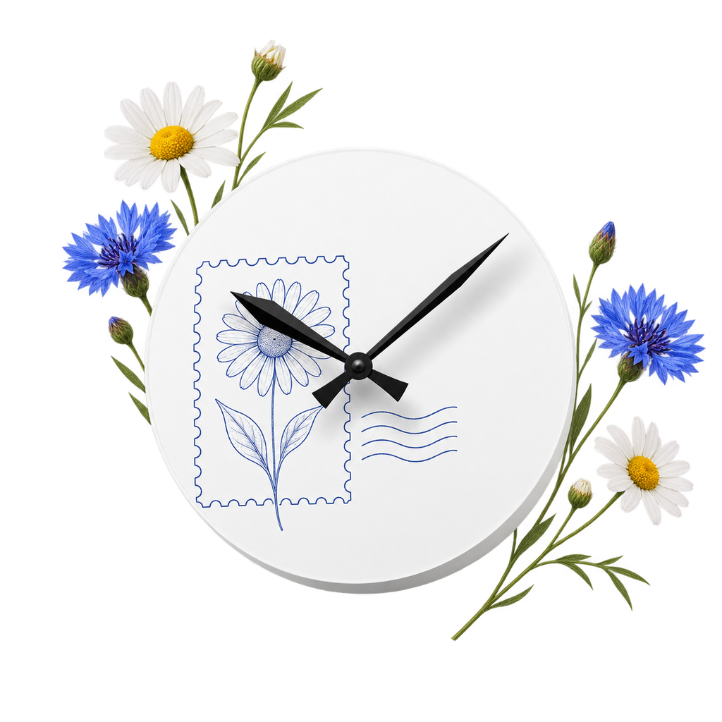 Wall Clock, a clock face combining artwork and time markers
