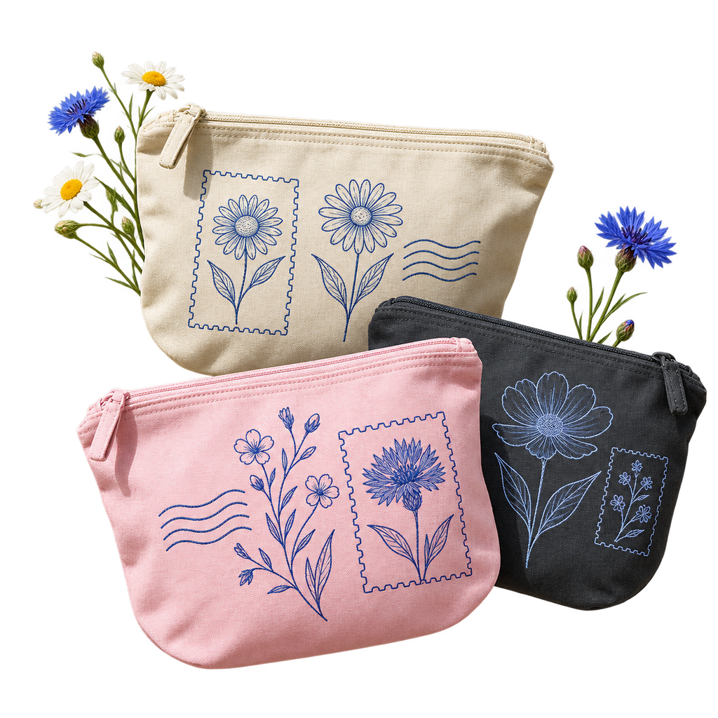 Westford Mill W340 Garment Dyed Accessory Bag — 100% recycled cotton with a zip closure